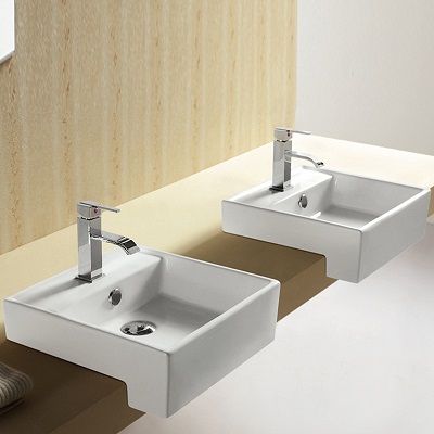 Square Semi-recessed Basin 410mm K311D